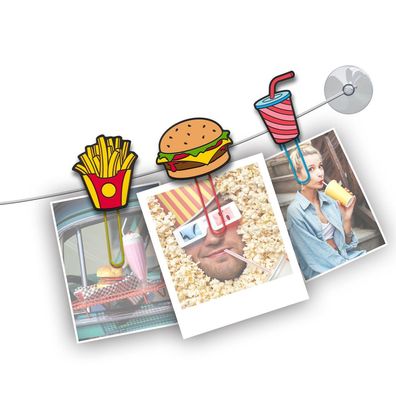 Leuke Decoratie Fotoclips ClipIt Fast Food Set van 6 Stuks