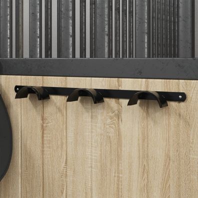 vidaXL Trensenhalter für 3 Trensen Schwarz Eisen