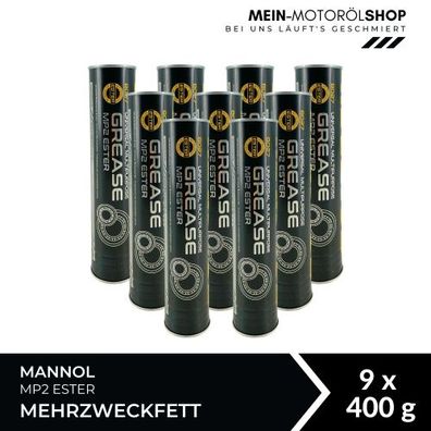 Mannol Universal Multipurpose Grease MP2 Ester Mehrzweckfett Lithium 9x400 Gramm