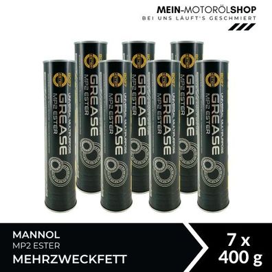 Mannol Universal Multipurpose Grease MP2 Ester Mehrzweckfett Lithium 7x400 Gramm