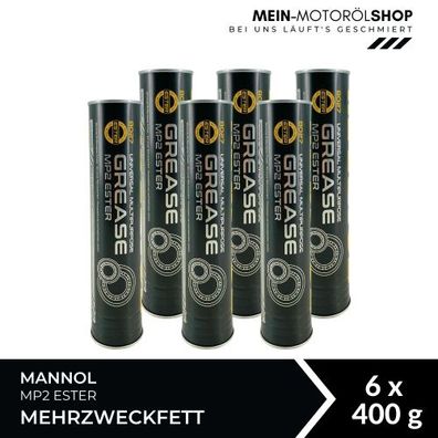 Mannol Universal Multipurpose Grease MP2 Ester Mehrzweckfett Lithium 6x400 Gramm