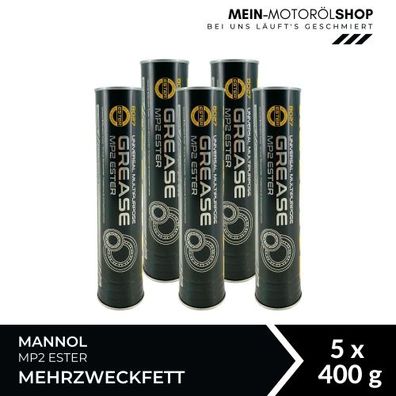 Mannol Universal Multipurpose Grease MP2 Ester Mehrzweckfett Lithium 5x400 Gramm