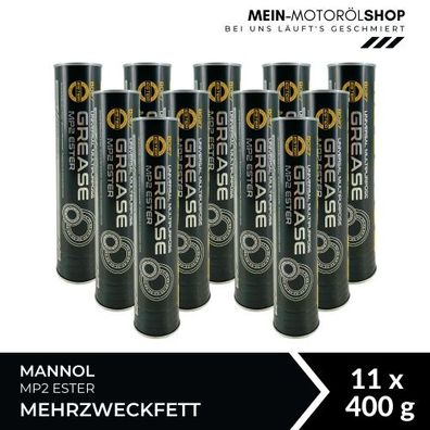 Mannol Universal Multipurpose Grease MP2 Ester Mehrzweckfett Lithium 11x400 Gramm