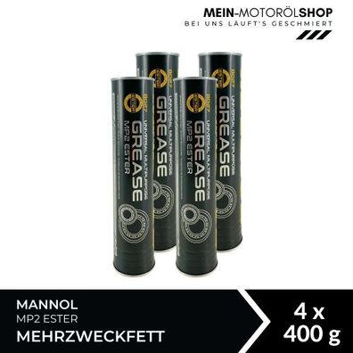 Mannol Universal Multipurpose Grease MP2 Ester Mehrzweckfett Lithium 4x400 Gramm