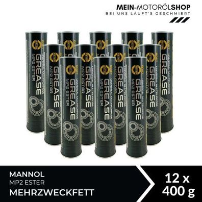 Mannol Universal Multipurpose Grease MP2 Ester Mehrzweckfett Lithium 12x400 Gramm