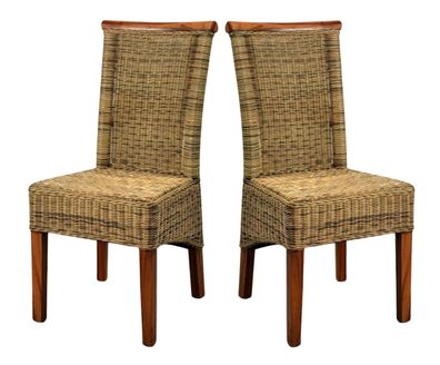 2er Set Esszimmerstuhl Perth Rattan Küchenstuhl Esszimmer Küche Stuhl Stühle