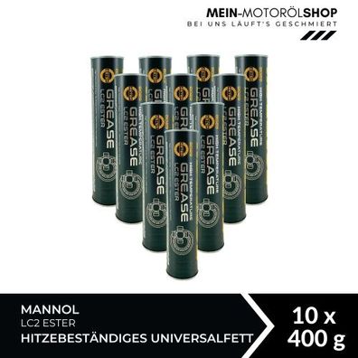 Mannol High Temperature LC2 hitzebeständiges Universalfett Lithium 10x400 Gramm