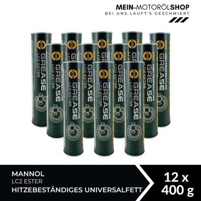 Mannol High Temperature LC2 hitzebeständiges Universalfett Lithium 12x400 Gramm