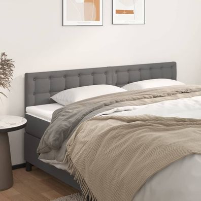 vidaXL Kopfteile 2 Stk. Grau 80x5x78/88 cm Kunstleder