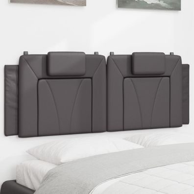 vidaXL Kopfteil-Kissen "Viana" Grau 140 cm Kunstleder