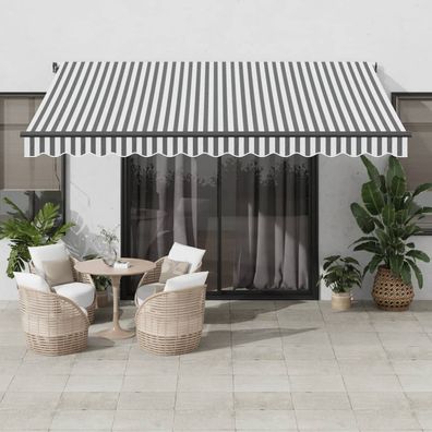 vidaXL Markise Manuell mit LEDs Anthrazit & Weiß 400x300 cm