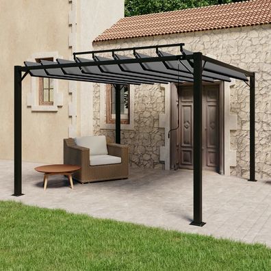 vidaXL Pergola mit Lamellendach 3x3 m Anthrazit Stoff und Aluminium