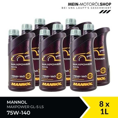 Mannol Maxpower 4x4 75W-140 GL-5 LS 8x1 Liter