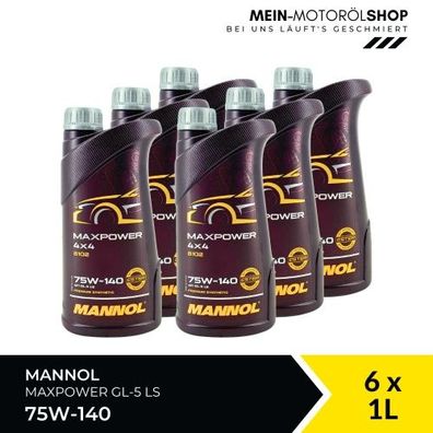 Mannol Maxpower 4x4 75W-140 GL-5 LS 6x1 Liter