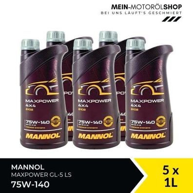 Mannol Maxpower 4x4 75W-140 GL-5 LS 5x1 Liter