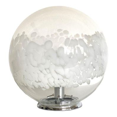 Contemporary Scenographic Murano White Murano Glass Table Lamp in 70´s Style