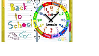 Modern-Stylische Kinder-Lernuhr Ringbuch, leise kein ticken, dixtime 3DS-0437