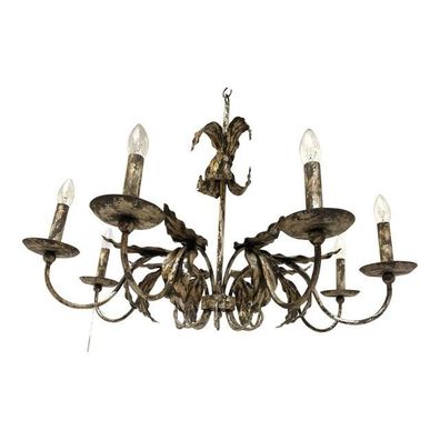 Contemporary Brunish-Silver Florentine Wrought Iron Chandelier by SimoEng