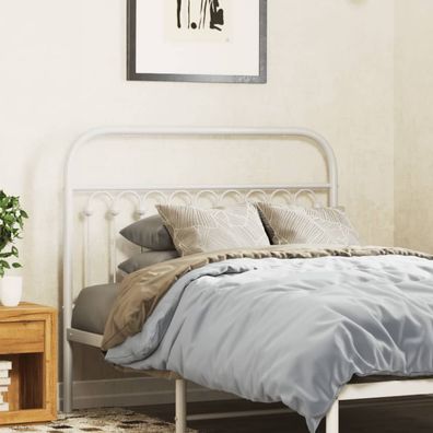 vidaXL Kopfteil Metall Weiß 107 cm