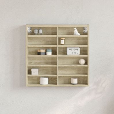 vidaXL Vitrinenschrank Sonoma-Eiche 60x8,5x58 cm Holzwerkstoff