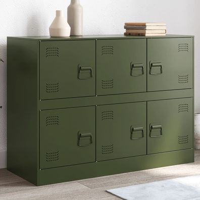 vidaXL Sideboard Olivgrün 99x39x73 cm Stahl