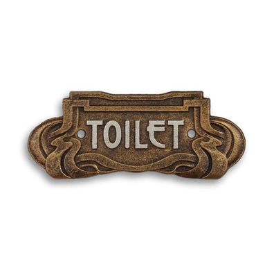 Gietijzeren art nouveau "toilet" plaquette