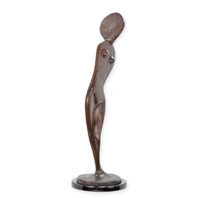 Modernistische bronzen sculptuur van een vrouwelijk figuur