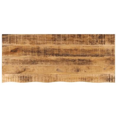 vidaXL Tischplatte 140x60x2,5 cm Baumkante Massivholz Raues Mangoholz