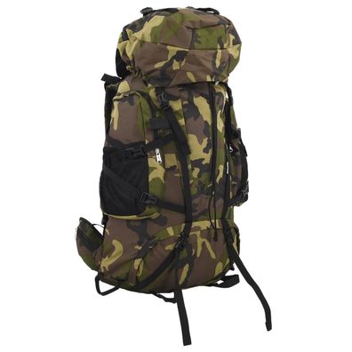 vidaXL Wanderrucksack Grün Tarnfarben 80 L Oxford-Gewebe