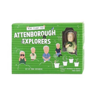 Gift Republic Mini Plant Pot Attenborough ExplorersGift Republic Mini Plant Pot Att