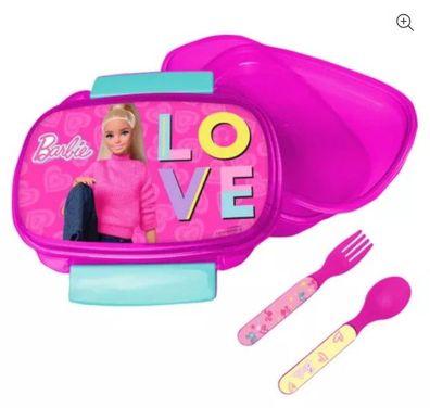 Barbie Brotdose + Besteck-Set