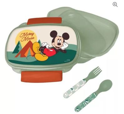 Disney Mickey Brotdose + Besteck-Set