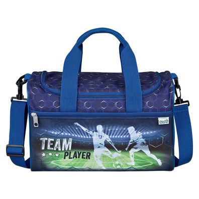 Scooli Sporttasche TEAM PLAYER Umhängetasche Fußball Kinder Reisetasche Fussball blau