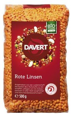 Davert 3x Rote Ganze Linsen 500g 500g