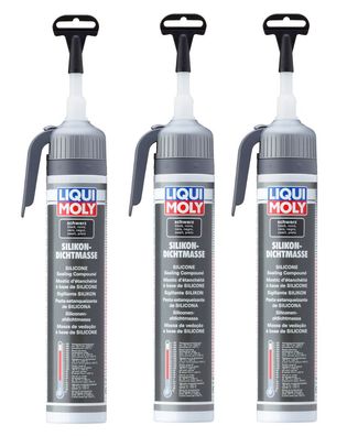 3x LIQUI MOLY 6185 Silikon Dichtmasse Dichtmittel schwarz 200ml