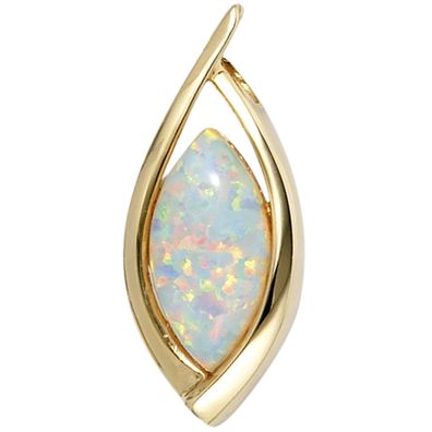 Anhänger 375 Gold Gelbgold 1 Opal Goldanhänger