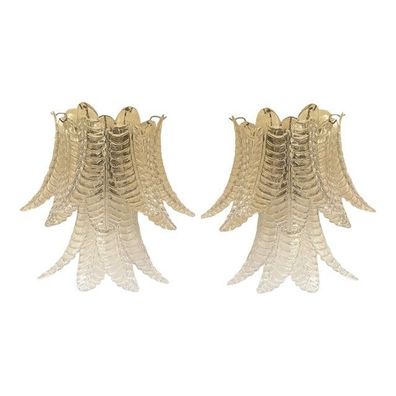 Transparent “Felci” Murano Glass Wall Sconces - A Pair by SimoEng