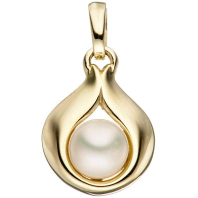 Anhänger Tropfen 333 Gold Gelbgold 1 Süßwasser Perle Perlenanhänger Goldanhänger