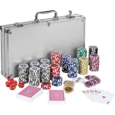 GAMES PLANET® Pokerkoffer 300 Chips Pokerset Pokerchips Poker Pokerspiel Jetons