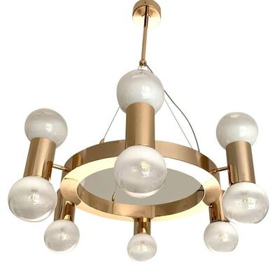 Contemporary Luxury Ring Chandelier With Gradient White Spheres by SimoEng