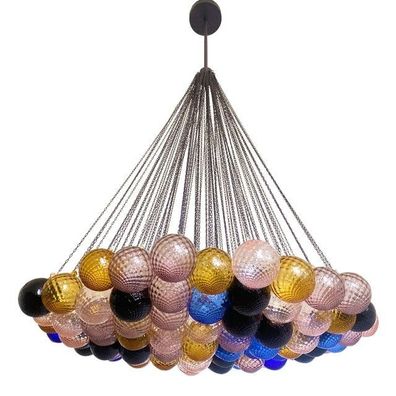 Scenographic Multicolor “Ballotton” Balls Murano Glass Chandelier by SimoEng