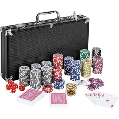 GAMES PLANET® Pokerkoffer 300 Chips Pokerset Pokerchips Poker Pokerspiel Jetons