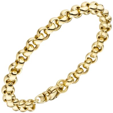 Erbsarmband 585 Gold Gelbgold 19 cm Armband Goldarmband Karabiner