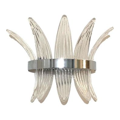 Contemporary Italian Palmetta Wall Sconce With Chromed Belt in Murano Glassby SImoEng