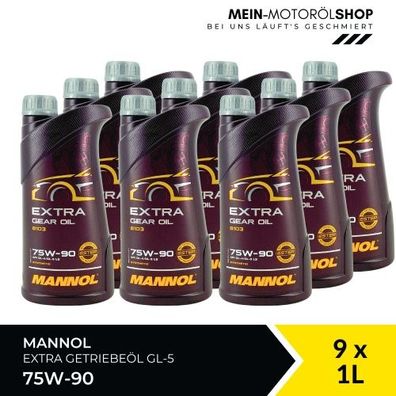 Mannol Extra Gear Oil Getriebeöl 75W-90 GL-4/GL-5 LS 9x1 Liter