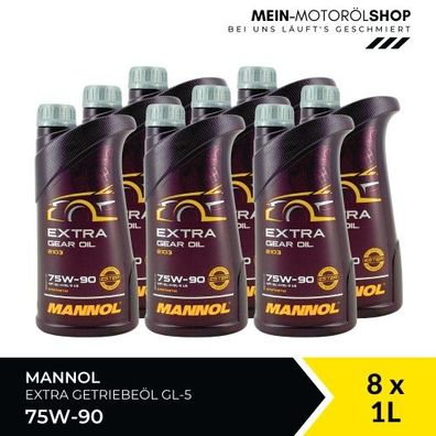 Mannol Extra Gear Oil Getriebeöl 75W-90 GL-4/GL-5 LS 8x1 Liter