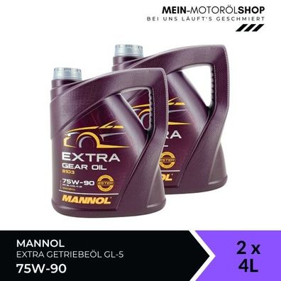 Mannol Extra Gear Oil Getriebeöl 75W-90 GL-4/GL-5 LS 2x4 Liter