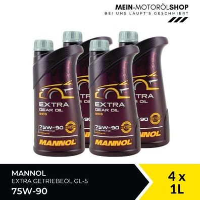 Mannol Extra Gear Oil Getriebeöl 75W-90 GL-4/GL-5 LS 4x1 Liter