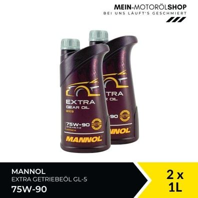 Mannol Extra Gear Oil Getriebeöl 75W-90 GL-4/GL-5 LS 2x1 Liter