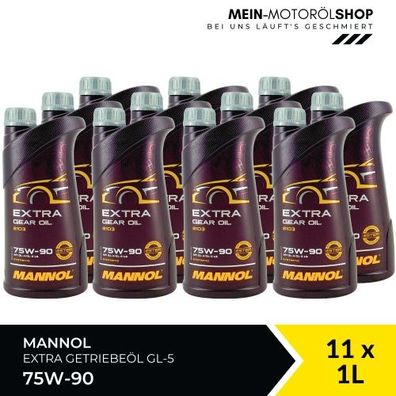 Mannol Extra Gear Oil Getriebeöl 75W-90 GL-4/GL-5 LS 11x1 Liter